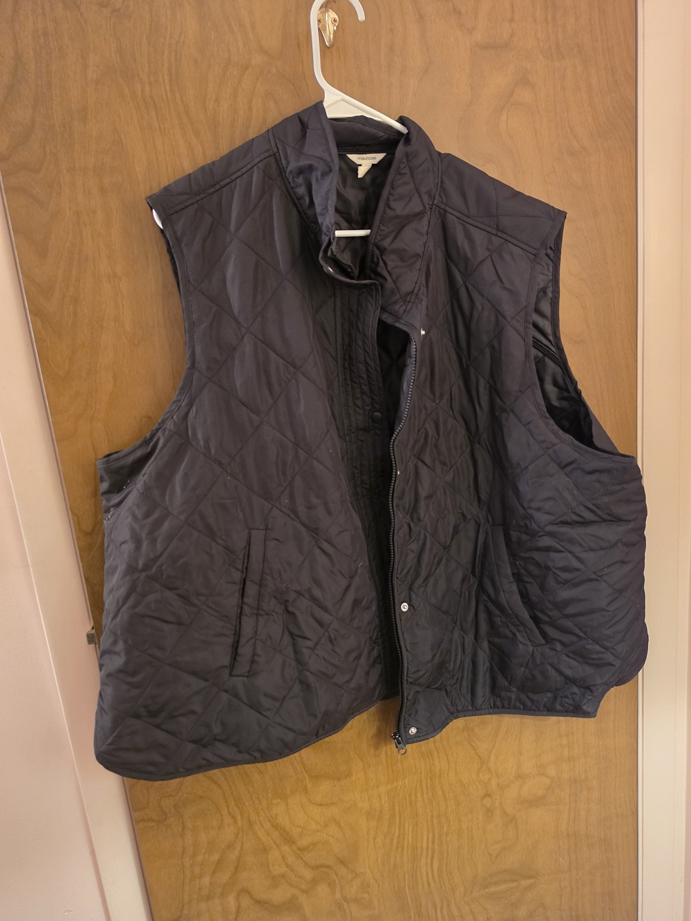 Plus Size Maurices Quilted Sleeveless Vest - Black-3X